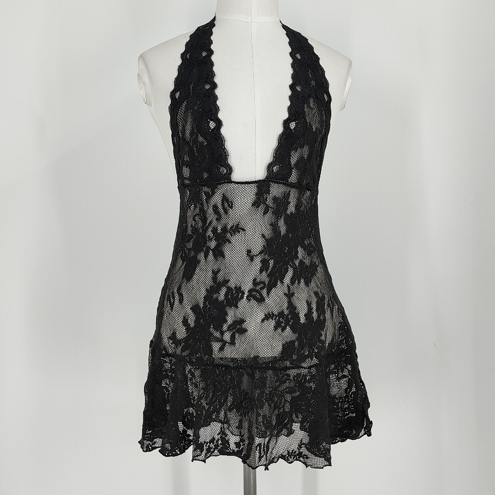 Victoria's Secret Black Lace Chemise